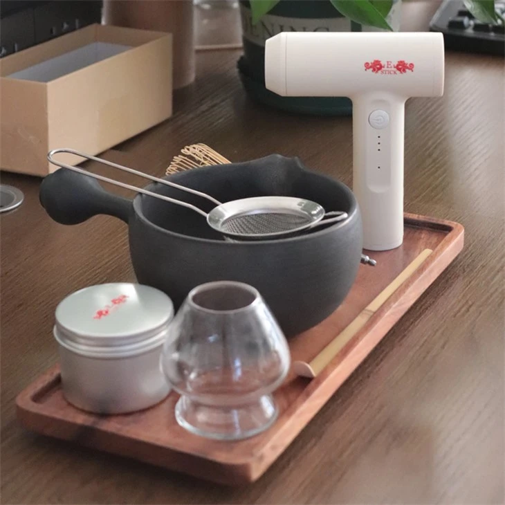 Set Pengocok Bambu Elektrik Untuk Upacara Minum Teh Matcha Dengan Logo Kustom