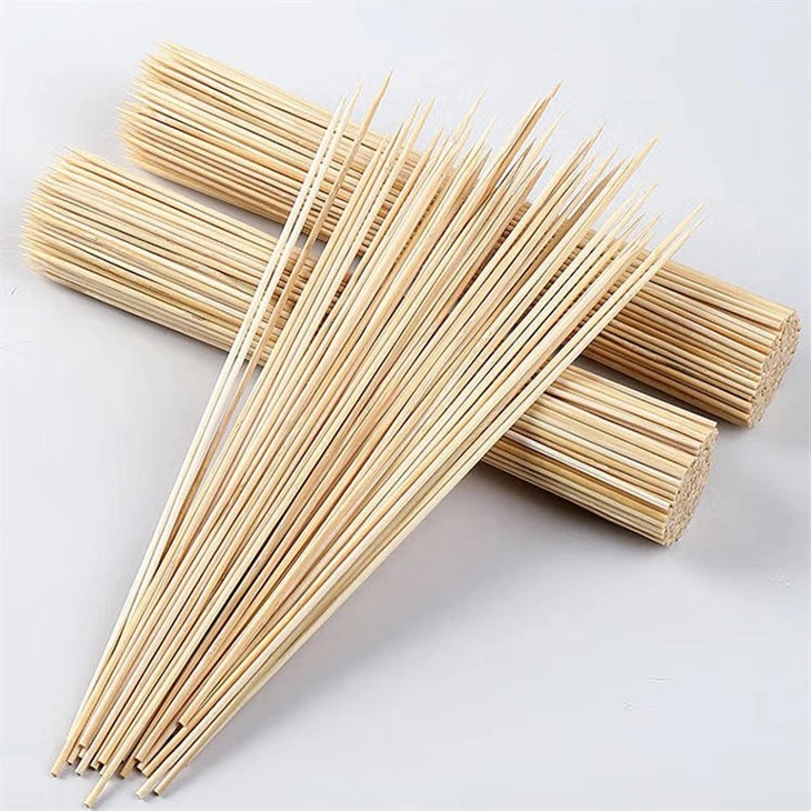 Estick Natural Certificated Bbq High Grade Quality Round Kebab Bbq Bamboo Skewers Roasting Sticks Premium